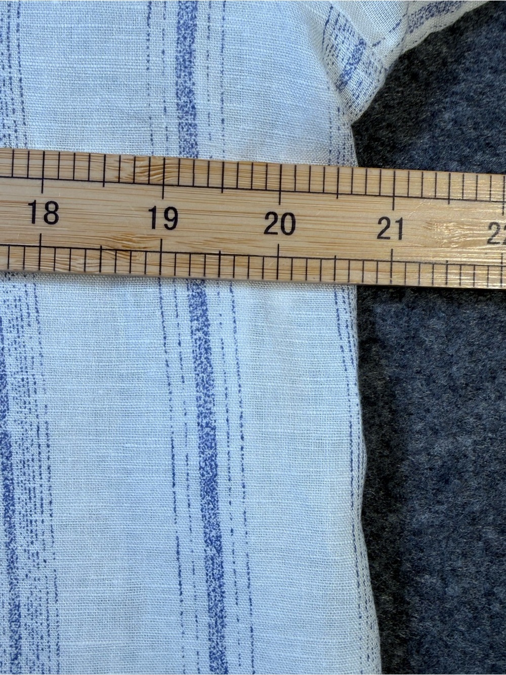 Hester & Orchard Linen Cotton Tunic Blouse L Blue White Stripe Coastal - Picture 9 of 11